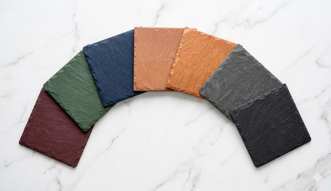 ardoise colorée MitoSaldaite huit teintes pigments minéraux toiture contemporaine